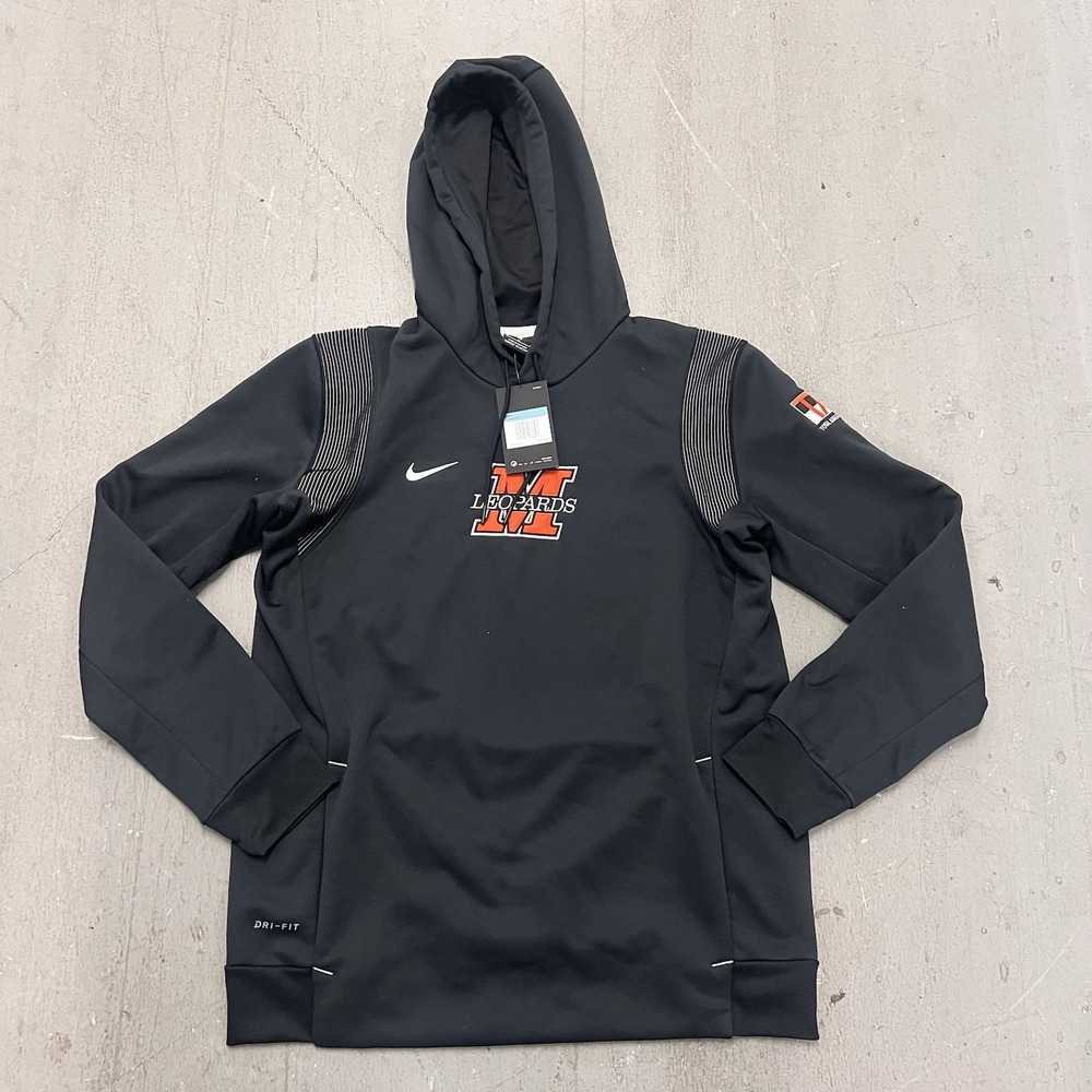 Malvern Leopards Black Nike Pullover Hoodie Men's‎ Size Medium Dri-Fit